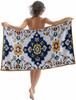 Abstract Bohemian Flowers Soft Absorbent Quick-Dry Sand-Free Microfiber Towel for Travel/Surf/Swim/Pool/Vacation Compact Towel