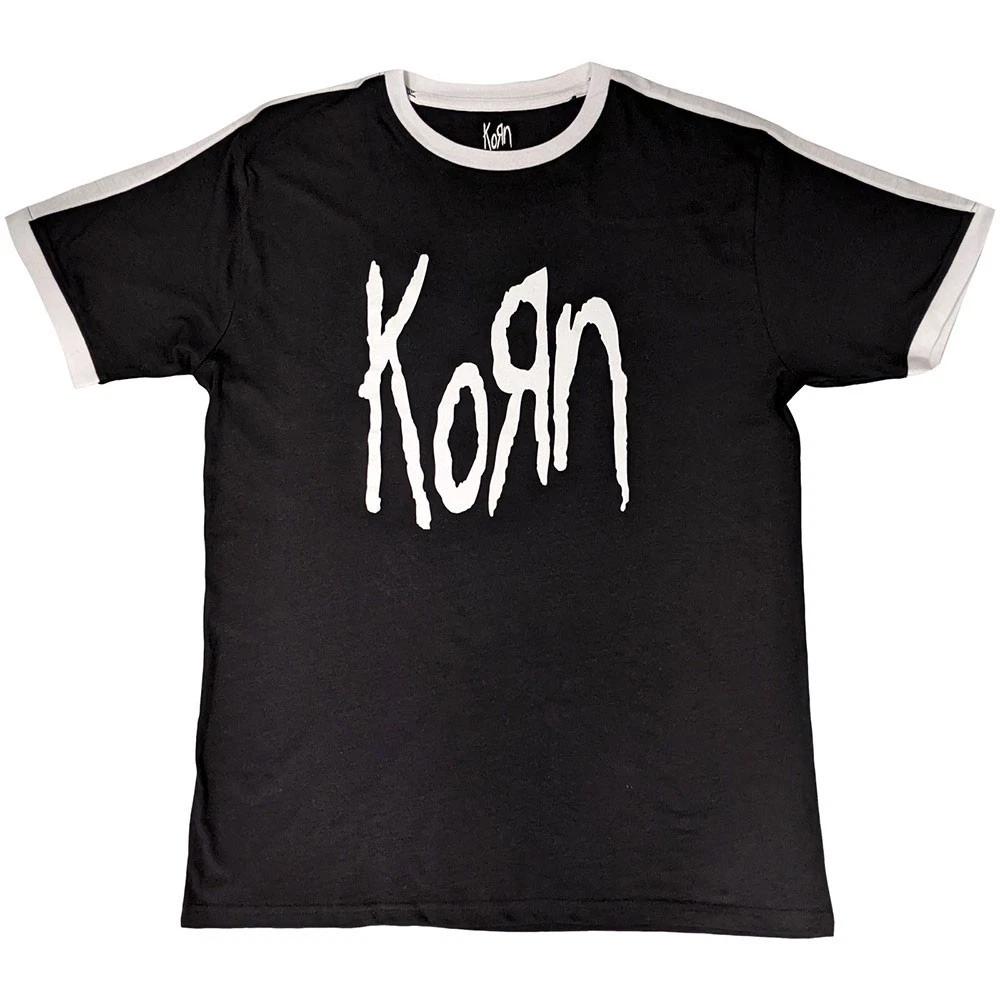Men s Korn Logo T-shirt Medium Black XXL