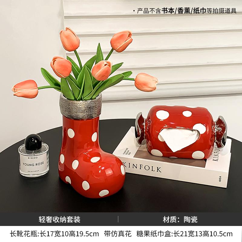 

Ваза в форме сапог, украшения, современный свет, роскошь, украшение для дома, искусство, комната для девочки, креативная керамическая ваза, цветочная композиция, подарок