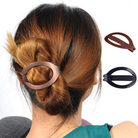 Fashion Women Girls Soft Plastic Hair Updo Clip Bun Maker Barrette Styling Tool