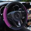 Coprivolante di lusso in diamante artificiale da 37-38 cm - Pelle PU di alta qualità, resistente, facile da installare, nuovo aggiornamento per un'esperienza di guida confortevole