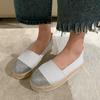 Women Flats Shoes Low Top Spring and Autumn Canvas Shoes Casual Straw Shoes High Quality Fashion Flats Loafers Single