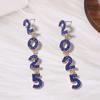 Aesthetic Happy New Year Earrings Jewelry Crystal Party Earrings  New Year