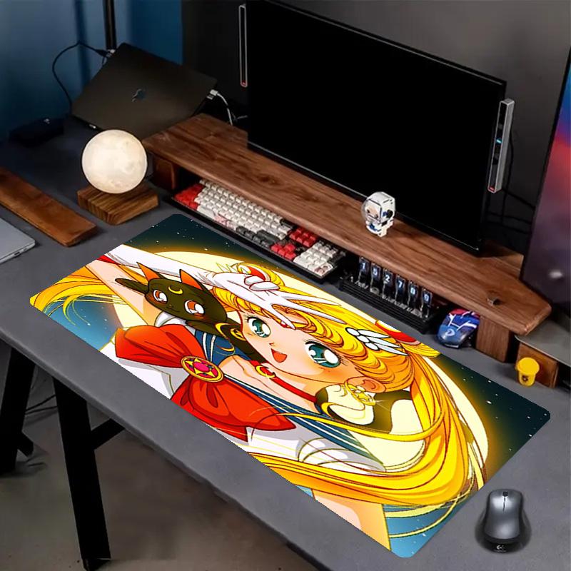 Tapis de Souris Imprimé Sailor Moon, Tapis Antidérapant pour Clavier de Bureau, pour PC Portable Gaming Travail Utilisation Quotidienne, Cadeau Surprise Cool pour Festival