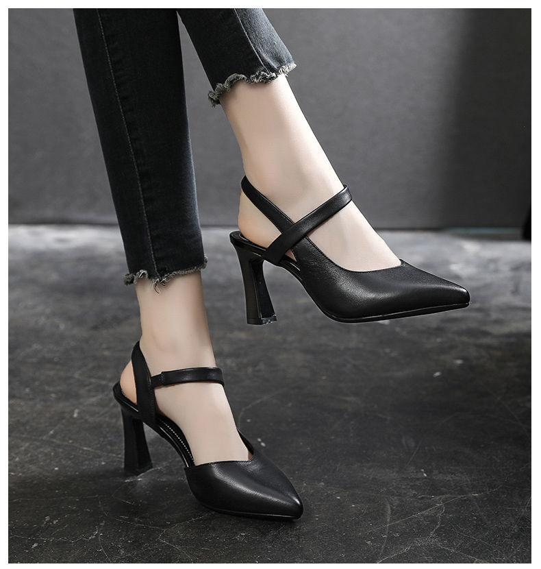 2024 Women's Summer Fashion Sandals Comfortable New Thick Soft Heels with Baotou High Heels Light Weight