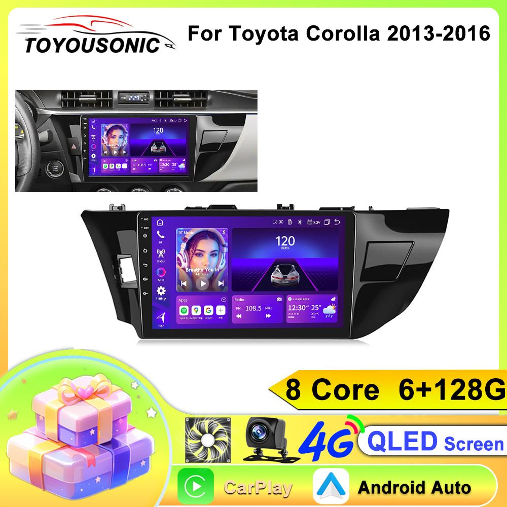 Carplay Android Auto Car Radio For Toyota Corolla 2013-2016 Autoradio Multimedia Player GPS Stereo Car Intelligent Systems FM