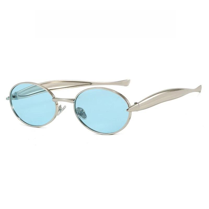 Fashionable New Oval Small Frame Sunglasses  Uv400 Eye Protection Glasses  Unique And Sophisticated Fashionable Metal Sunglasses