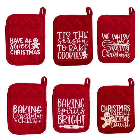 Christmas Oven Mitt with Storage Pocket Heat-Resistant Pot Holder
