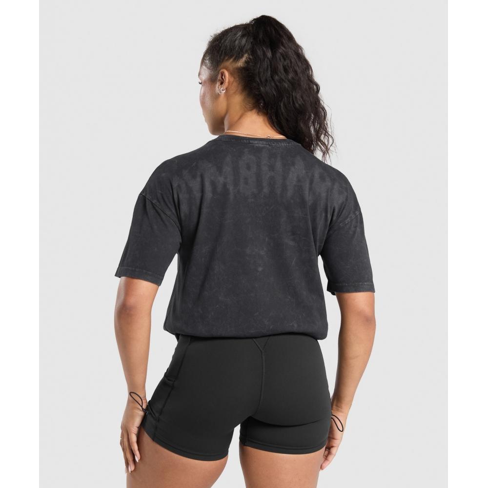 

Футболка Gymshark Grunge Oversize черная B2b1n Bcph XS