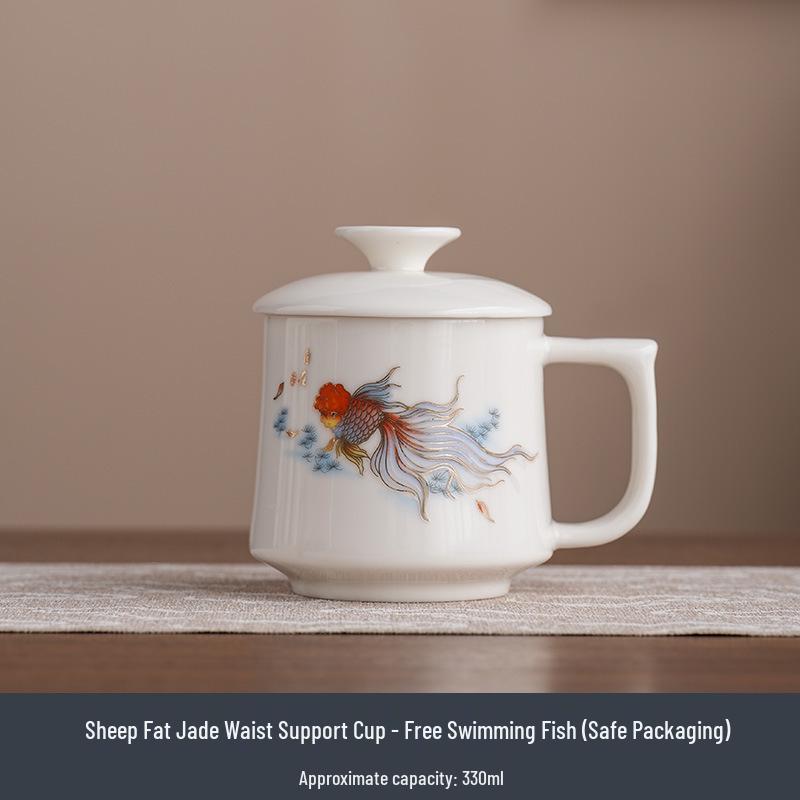 Jade Ceramic Tea Cup with Lid - Personalized Gift for Teacher's Day or Company Events
