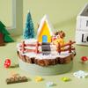 Multicolor Landscape DIY Material Kit Resin Cartoon Statue Desktop Ornament Wood Base Mini Size