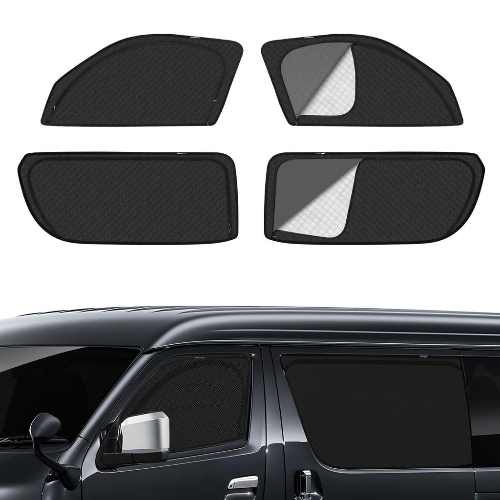 Hiace 200 Series Mesh Curtain Sunshade Blackout Ventilation HIACE 200 Side Curtain Sunshade Insect Repellent Magnet Car Shade Ventilation UV
