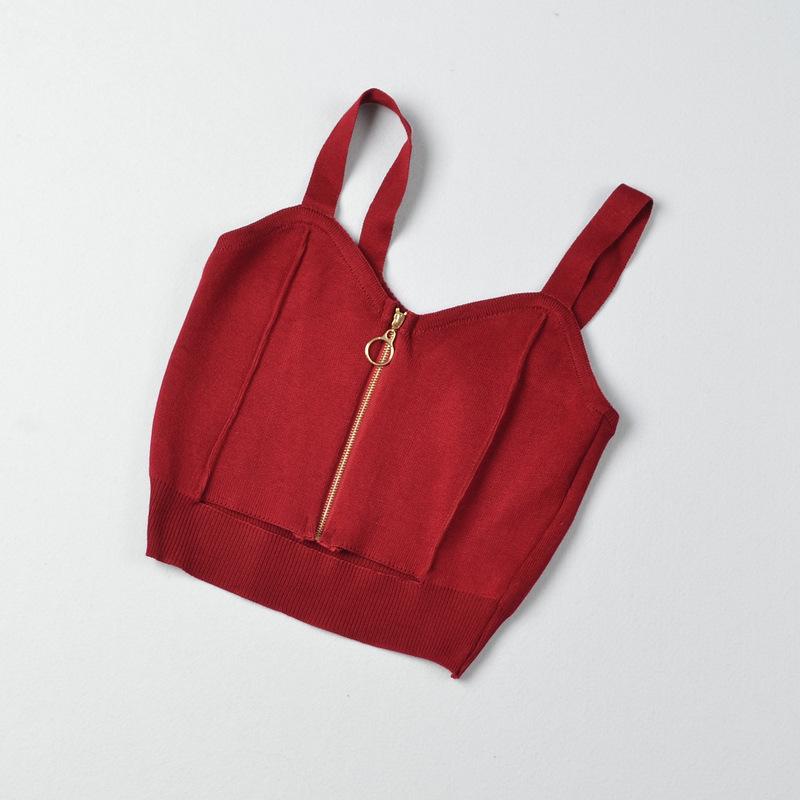 Letní pletené šaty na ramínka, dámské, sexy top s krásnými zády, s podšívkou, černá vesta, krátký střih