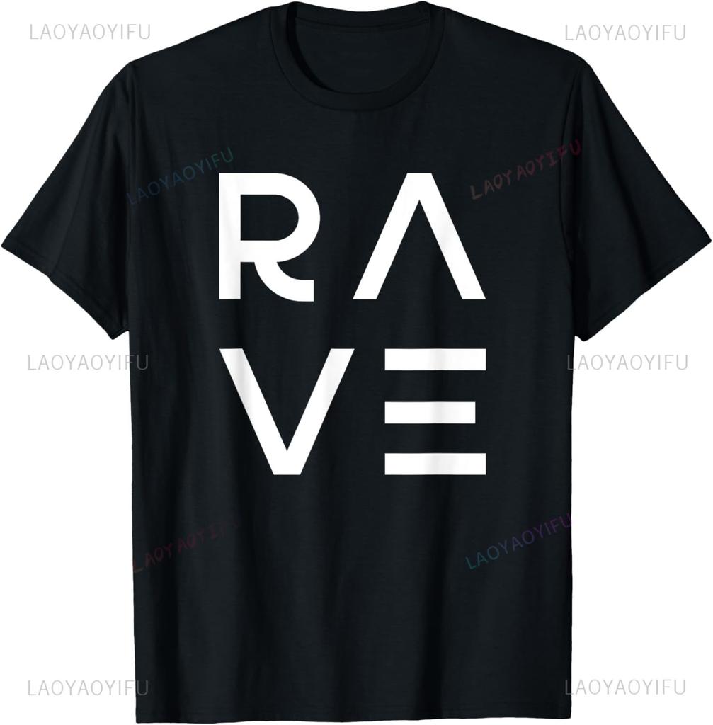 Rave Party Outfit EDM DJ Trance Techno Music T-Shirt Custom Printed Graphic T Shirts Customizable Vintage T Shirt Ropa Hombre