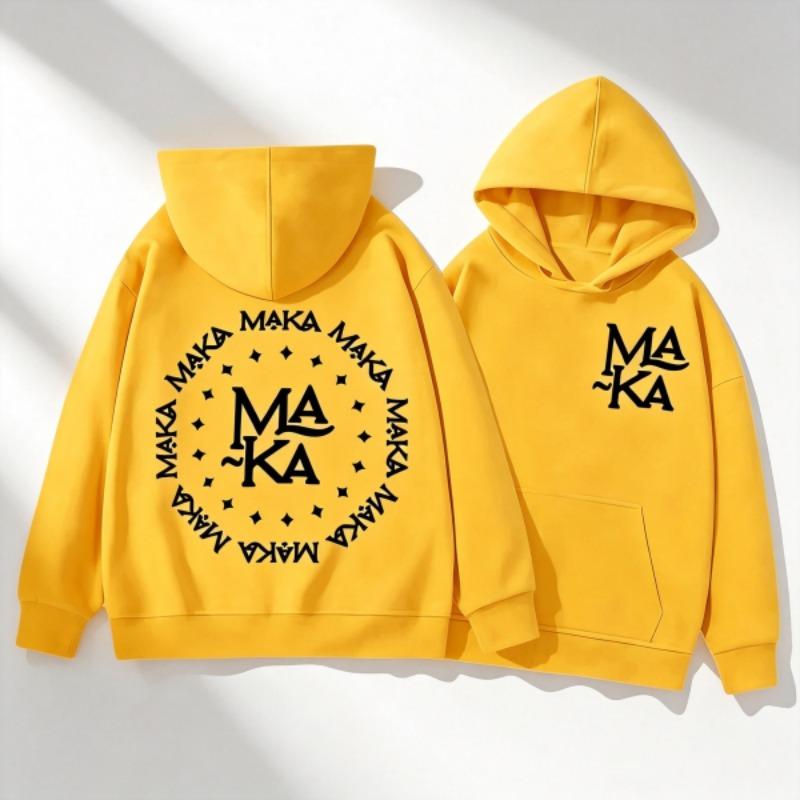 Autumn Men's Women's Hoodies Letter Maka Graphics Printing Unisex Fashion Pullover Long Sleeves Loose Casual Vintage Sweatshirts
