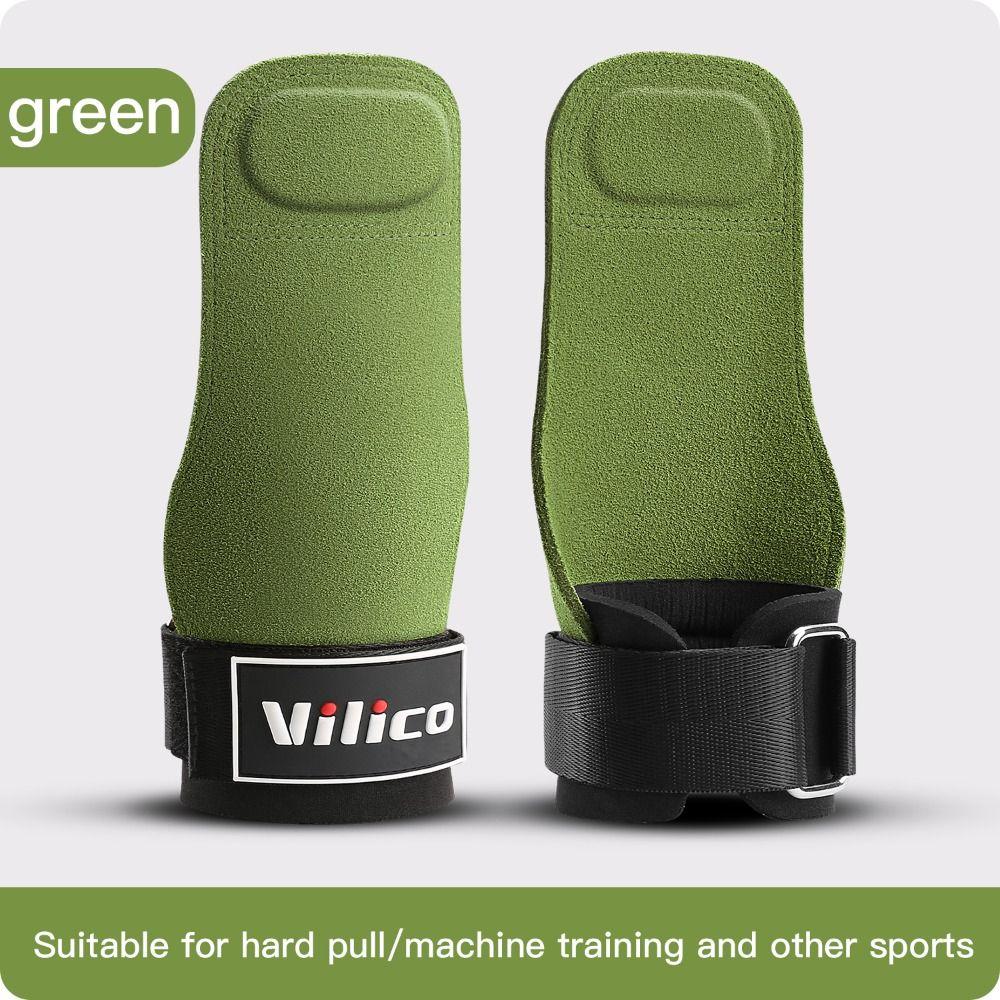 1 Pair Raised Anti-slip Cowhide Gym Gloves Wear-resistant Weightlifting Wrist Wraps  Build Muscle