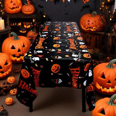 Halloween Decorative Tablecloth, Disposable , Festival Party Dessert Table, Table Decoration Tablecloth.