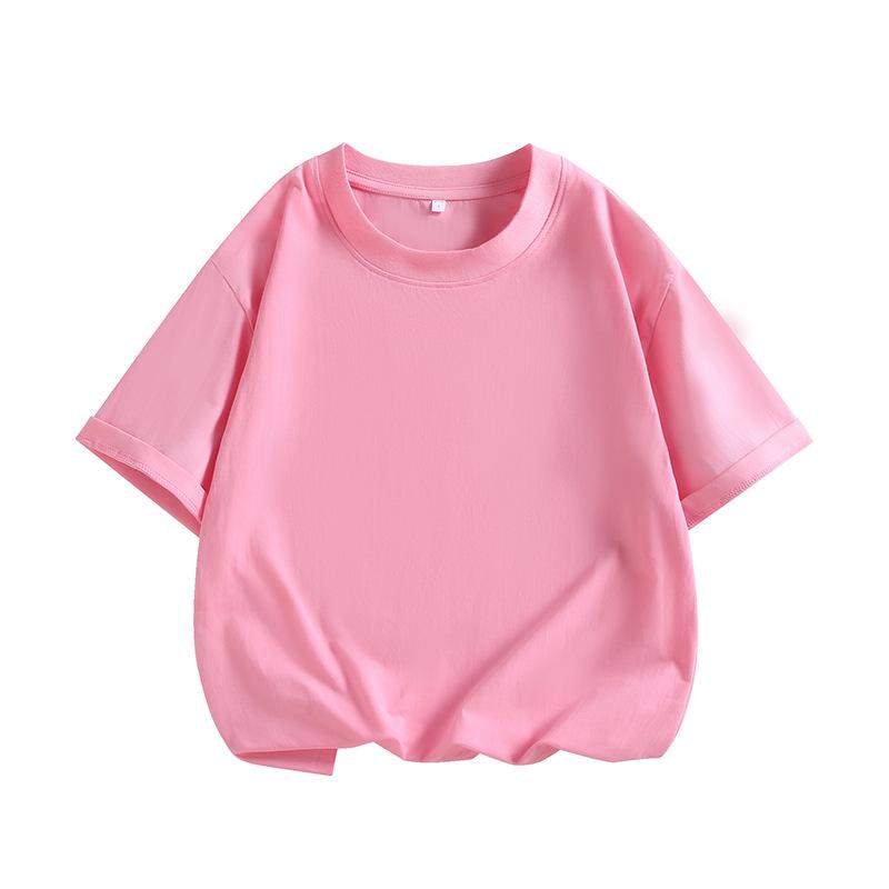 Pure Cotton Kids' T-shirt with Logo - Summer Class Uniform & Parent-Child Wear