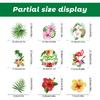 9 Sheets Summer Window Clings Stickers Double-Sided Window Decals Tropical Flamingo Green Plants Coconut Tree Designs Summer Hawaii Colorful Flower