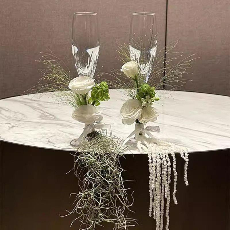 Handmade Champagne Glass Decoration Kit for Weddings & Engagements