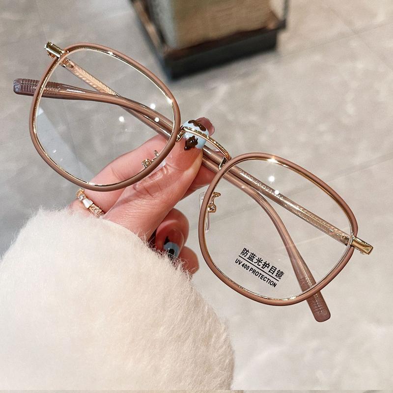 

Ретро квадратная оправа для женских очков, модные ультралегкие оптические оправы для очков по рецепту, мужские прозрачные линзы кофейный
