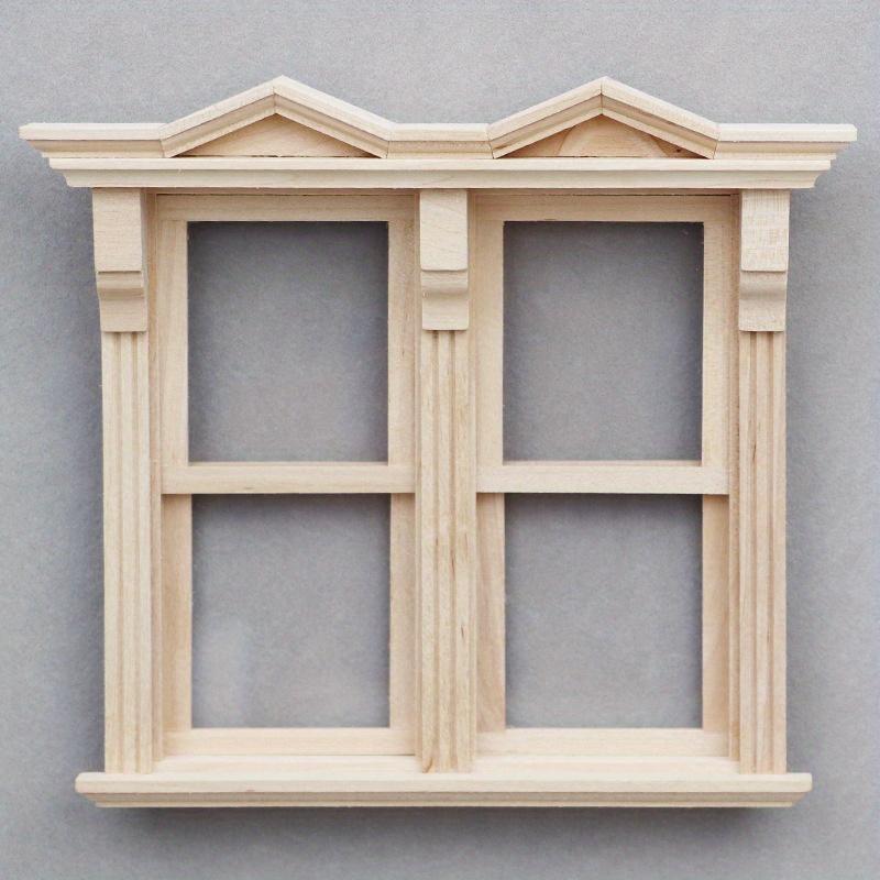 1/12 Maßstab Miniatur Holz Tür und Fenster Modell Ornament - DIY Miniatur Fotografie Requisiten - Saisonale Dekoration - Perfektes Geschenk