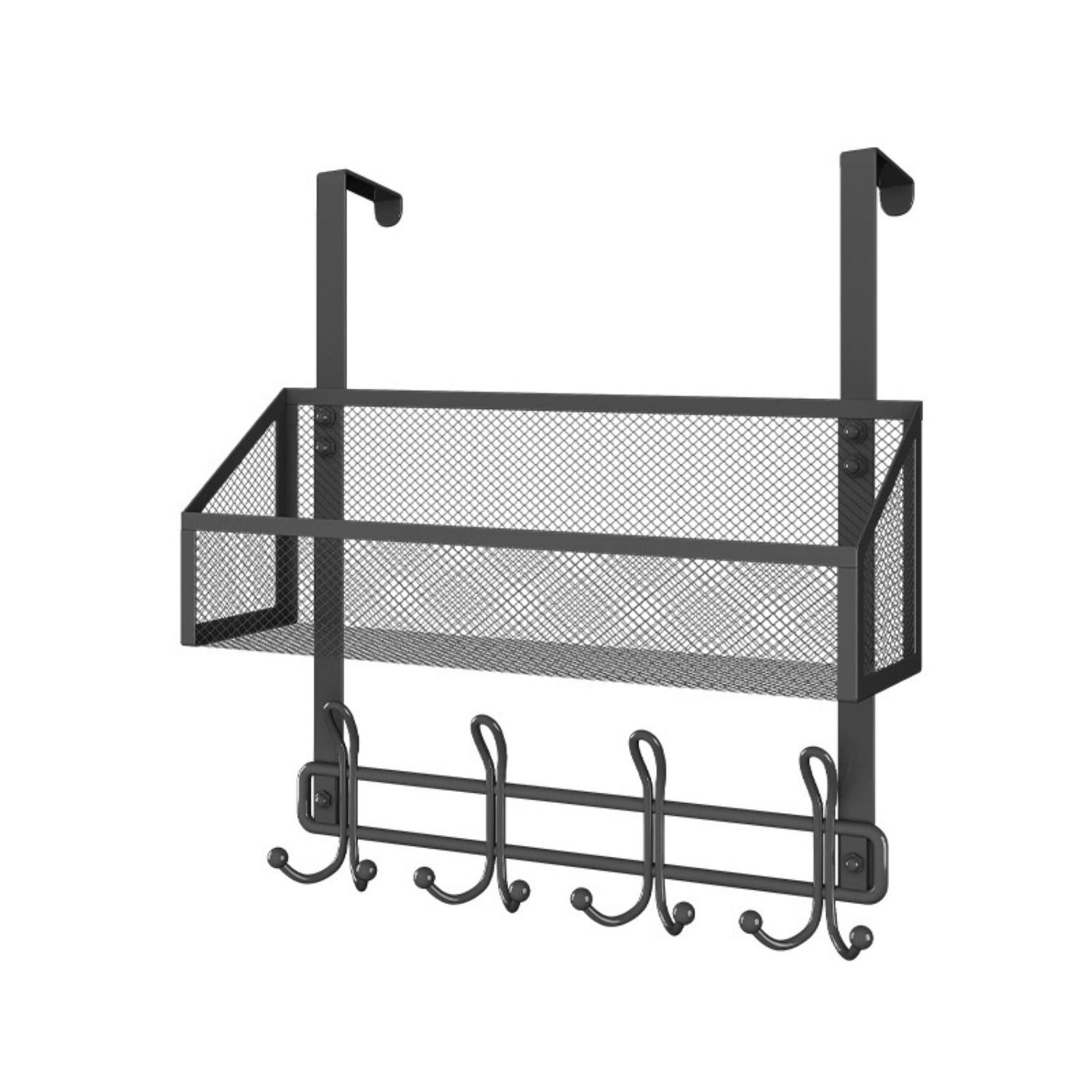 Двухслойная вешалка для полотенец на дверь с 4 крючками металлический крючок для полотенец на дверь декоративные органайзеры на дверь 2 Layers чёрный 2466₽