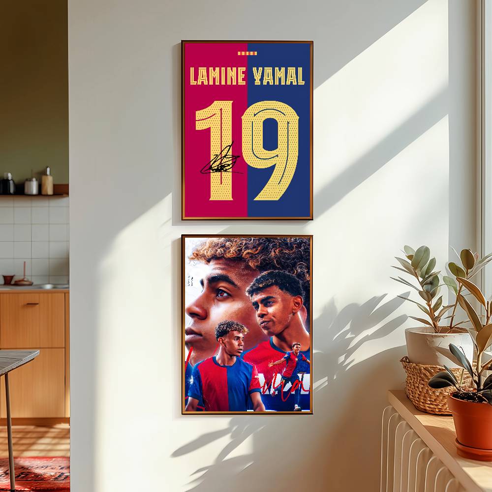 Fútbol L-Lamine Deportes Y-Yamal Póster Genial Sala de Estar Dormitorio Bar Cafeterías Pared Hogar Decoración Regalos
