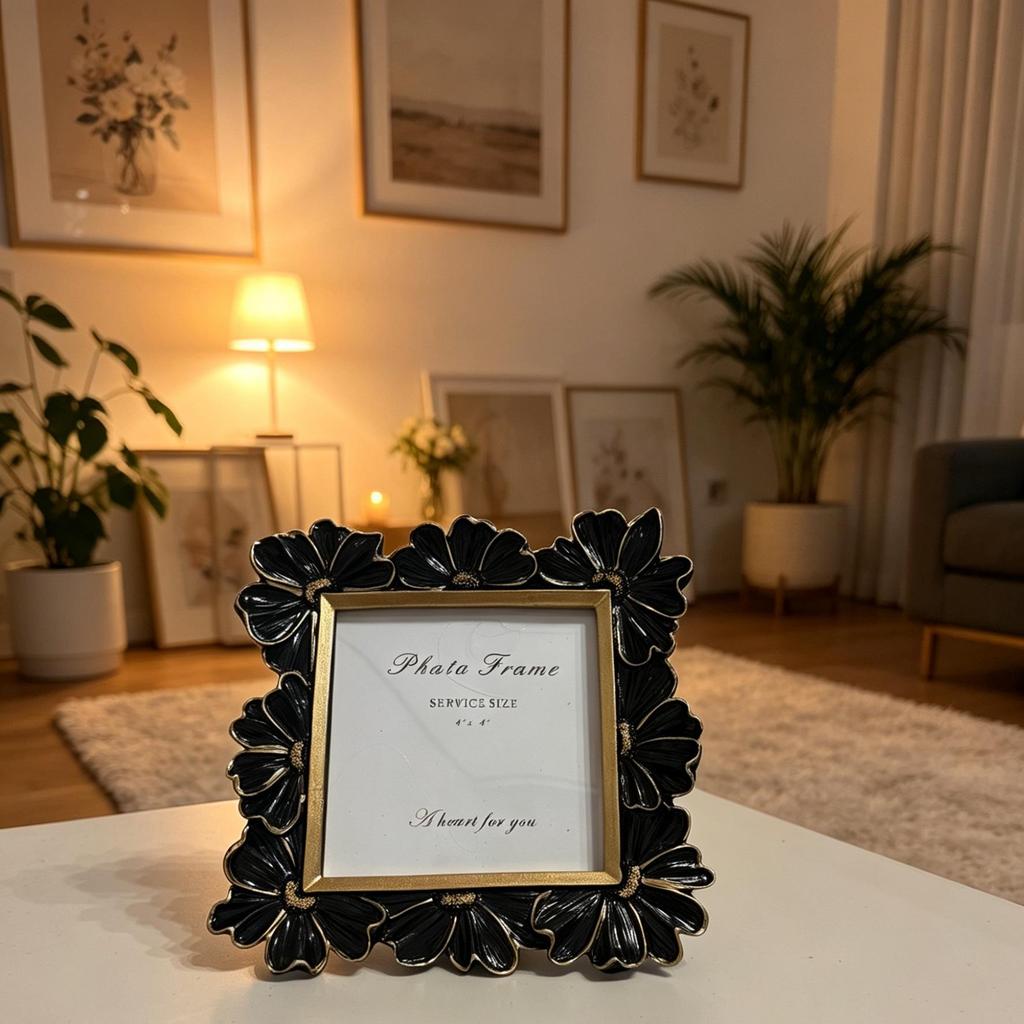 Cornice Portafoto Francese Vintage in Rilievo: Oro, Argento e Bianco, Resina di Alta Gamma, Doppia Dimensione per Decorazione della Camera da Letto o della Scrivania.