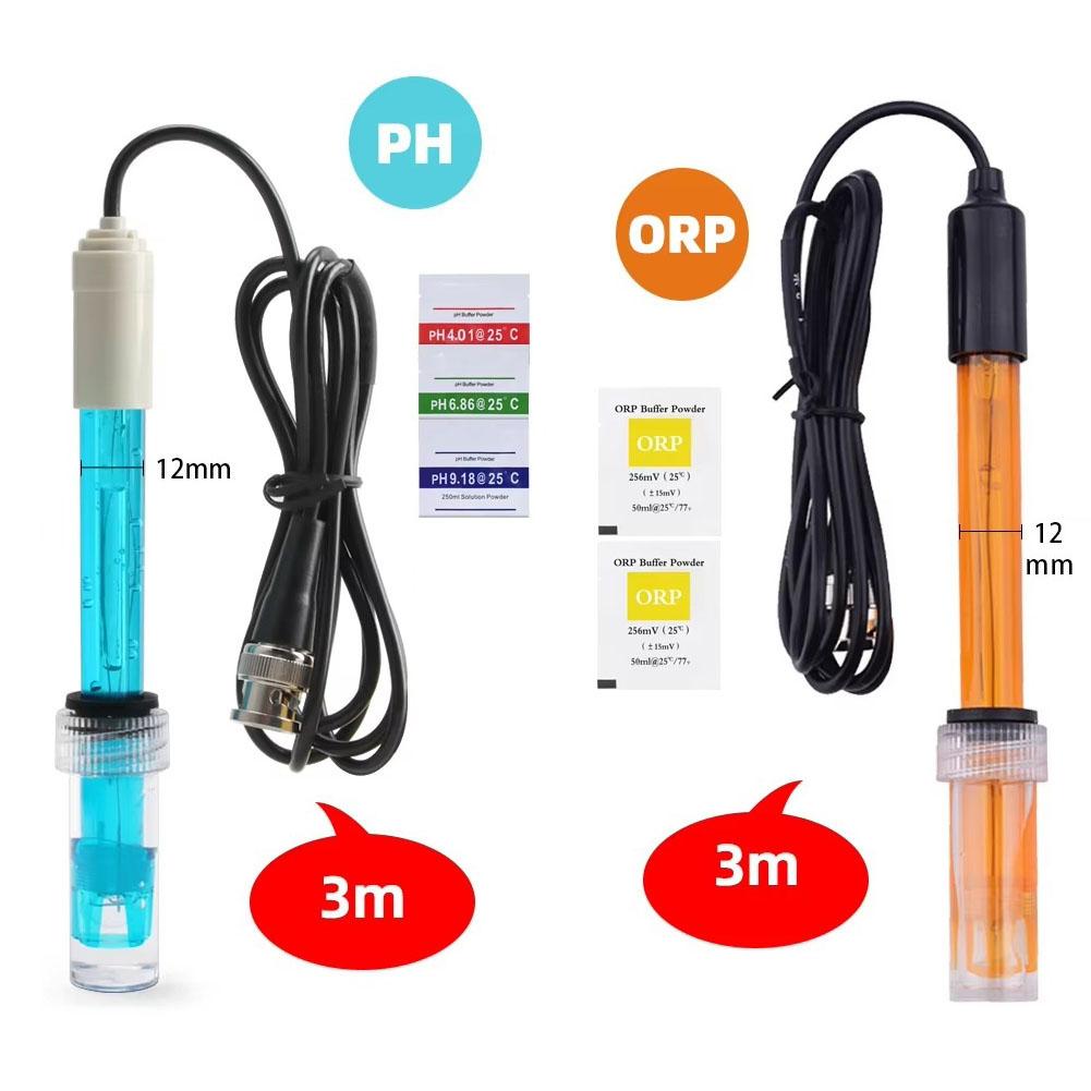 Water pH ORP Replacement Probe with 300 Cm Cable and BNC Connector for Irrigation Water Aquarium and Laboratory Use