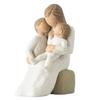 Modern Minimalist Table Centerpiece Mother Holding Baby Figurine, Resin Family Love Statue for Bedroom Desk, Artistic Living Room Heartwarming