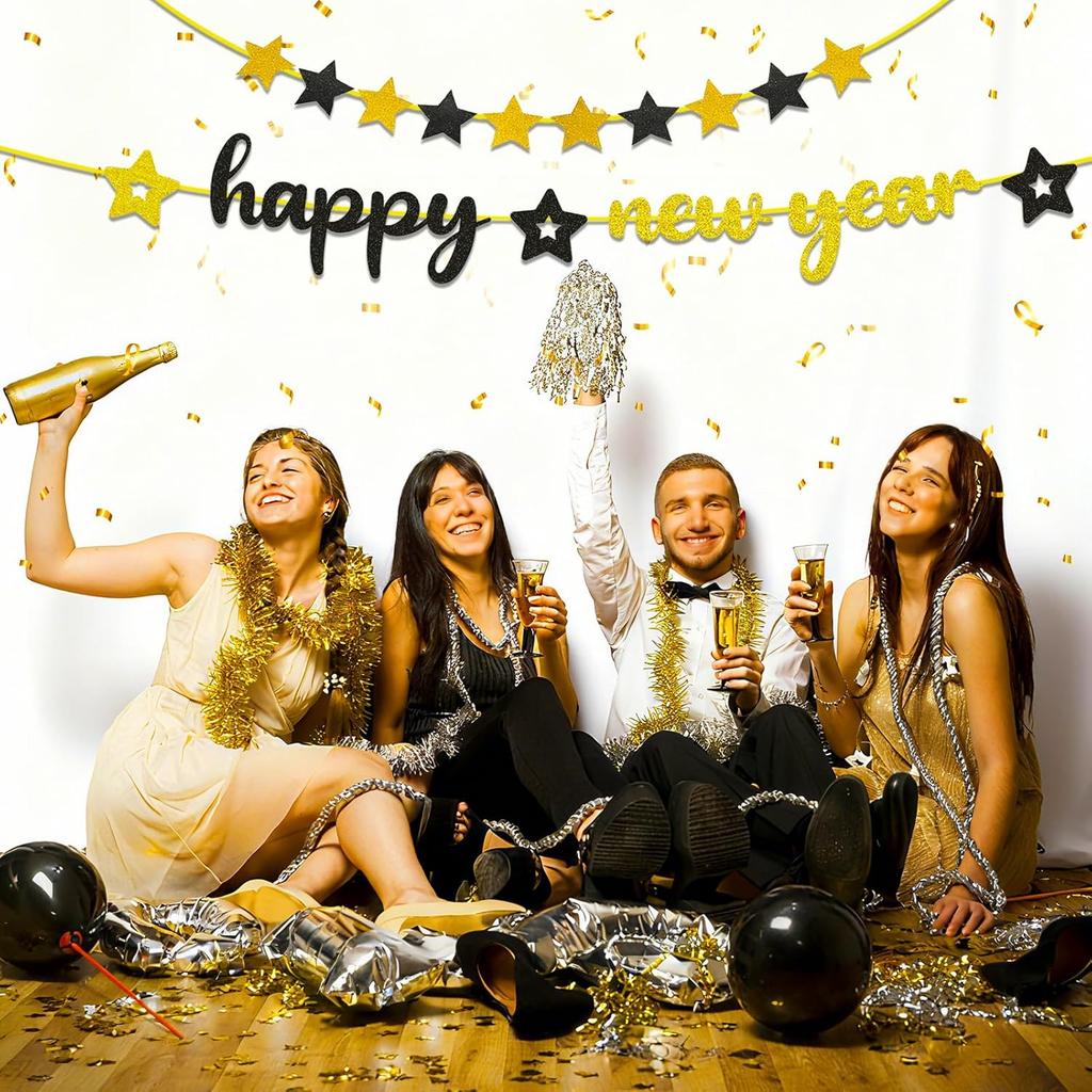 Happy New Year Decoration Banner 2026, Happy New Years Banners, New Years Sign NYE Banner for 2026 New Year Eve Party Supplies