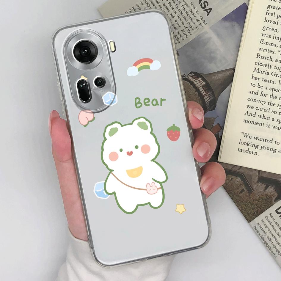 Kryty a pouzdra pro OPPO Realme P1 12 Lite Pro Find X7 Ultra Reno 11 Roztomilá sova kočka Průhledné pouzdro na telefon Ochranná fólie Měkké TPU silikonové pouzdro pro OPPO