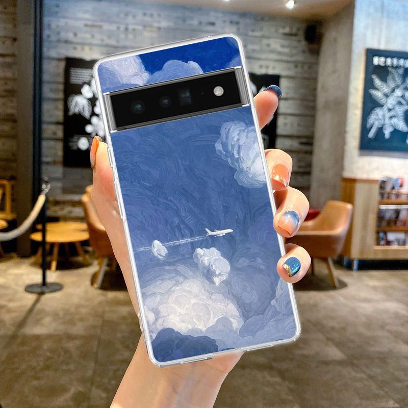 

Чехол для телефона Google Pixel 9 8 7 6 9A 8A 7A 6A 5 4 5A 4A 3A Pro XL Мягкий прозрачный корпус TPU Покрытие Самолет Самолет Самолет Google Pixel 9a