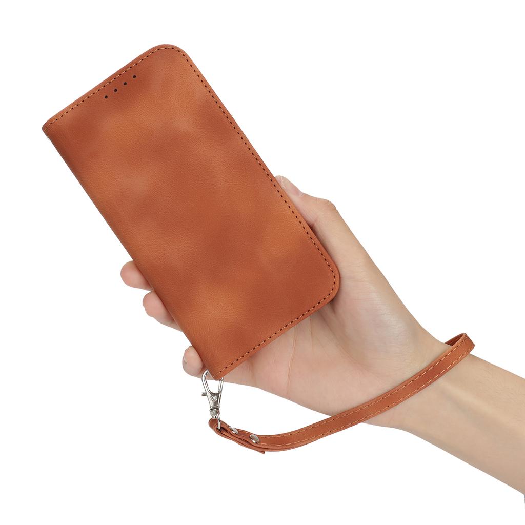 For iPhone 14 Pro Max Stand Case Magnetic Closure Skin Touch Leather Flip Phone Cover with Wallet