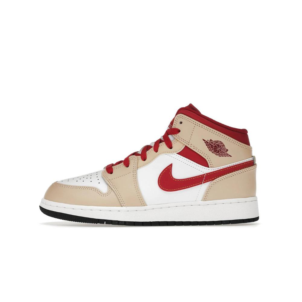 Air Jordan 1 Mid Light Curry Cardinal
