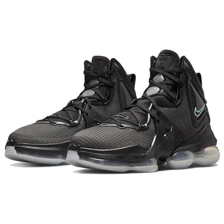 Nike LeBron 19 Černozelené Svítící Unisex Tenisky Antracitové CZ0203-003