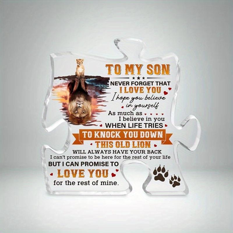 

A gift from parents to their son, a puzzle-shaped acrylic sign decoration for a son, a birthday gift for a son,a graduation gift чистый