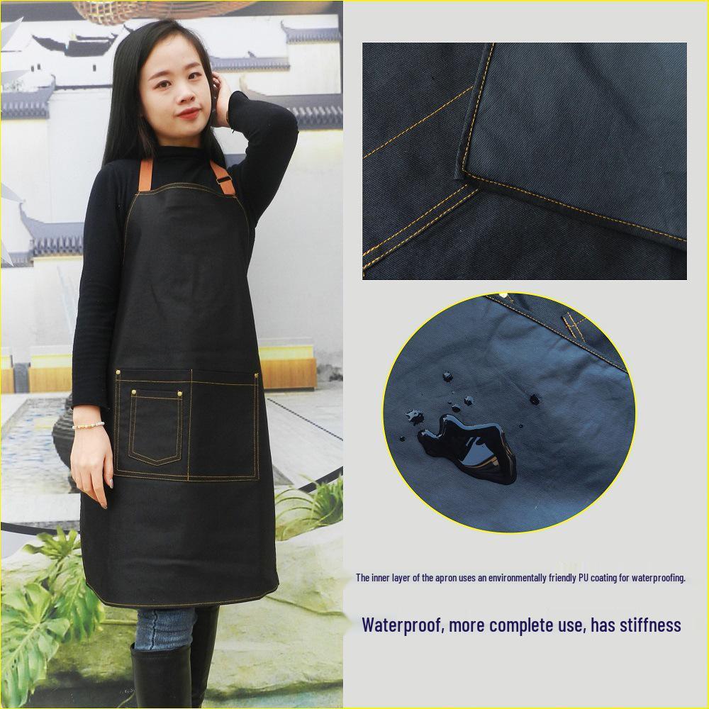 Nordic Labor Protection Denim Apron for Home and Kitchen Use - Adult Korean Style