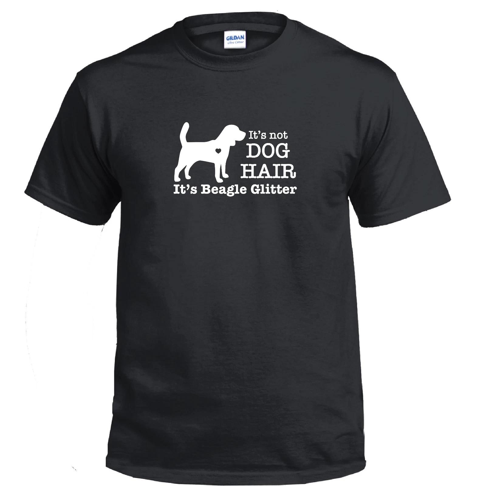 Its Not Dog Hair Its Beagle Glitter Silhouette Funny Cotton Black T-Shirt 4XL