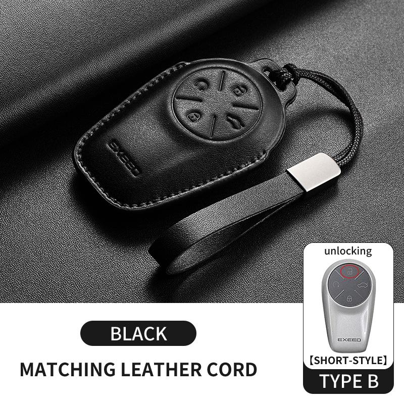 Leather Car Key Case Cover Fob For Chery Exeed Lx Txl Atlantix Et Es Vx Fl Rx Cdm Phev Car Remote Keychain Case Shell Accessorie