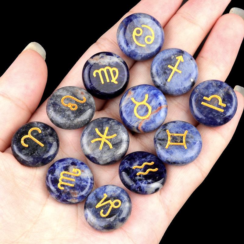 1987 Crystal Stone Zodiac Pocket Runes - Christmas Gift