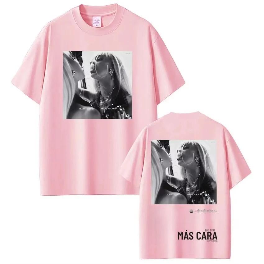 

2026 Bad Gyal Mas Cara New Album Tour Print Tshirt Unisex Women Vintage Tshirt Summer Shortsleeved Tee Casual Fashion Tshirts 4XL