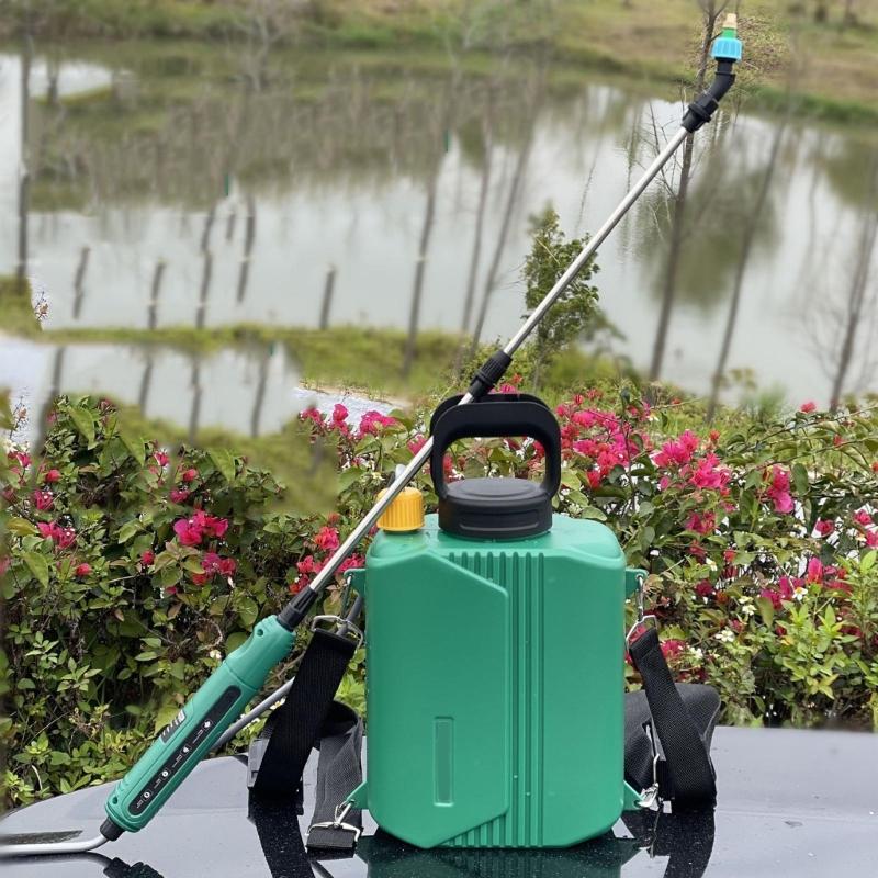 Bärbar elektrisk spruta för växtträdgård 6L 2000mAh batteri Utdragbar förlängningsstav med bekväm axelrem