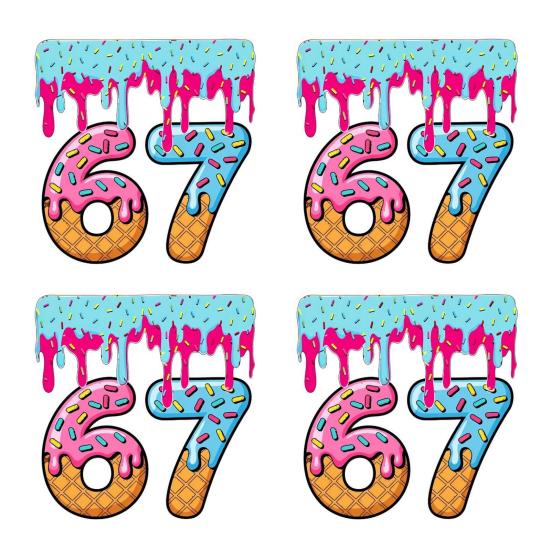 4 Iron Funny Six on Patches Sheets 67 Seven Meme Iron on