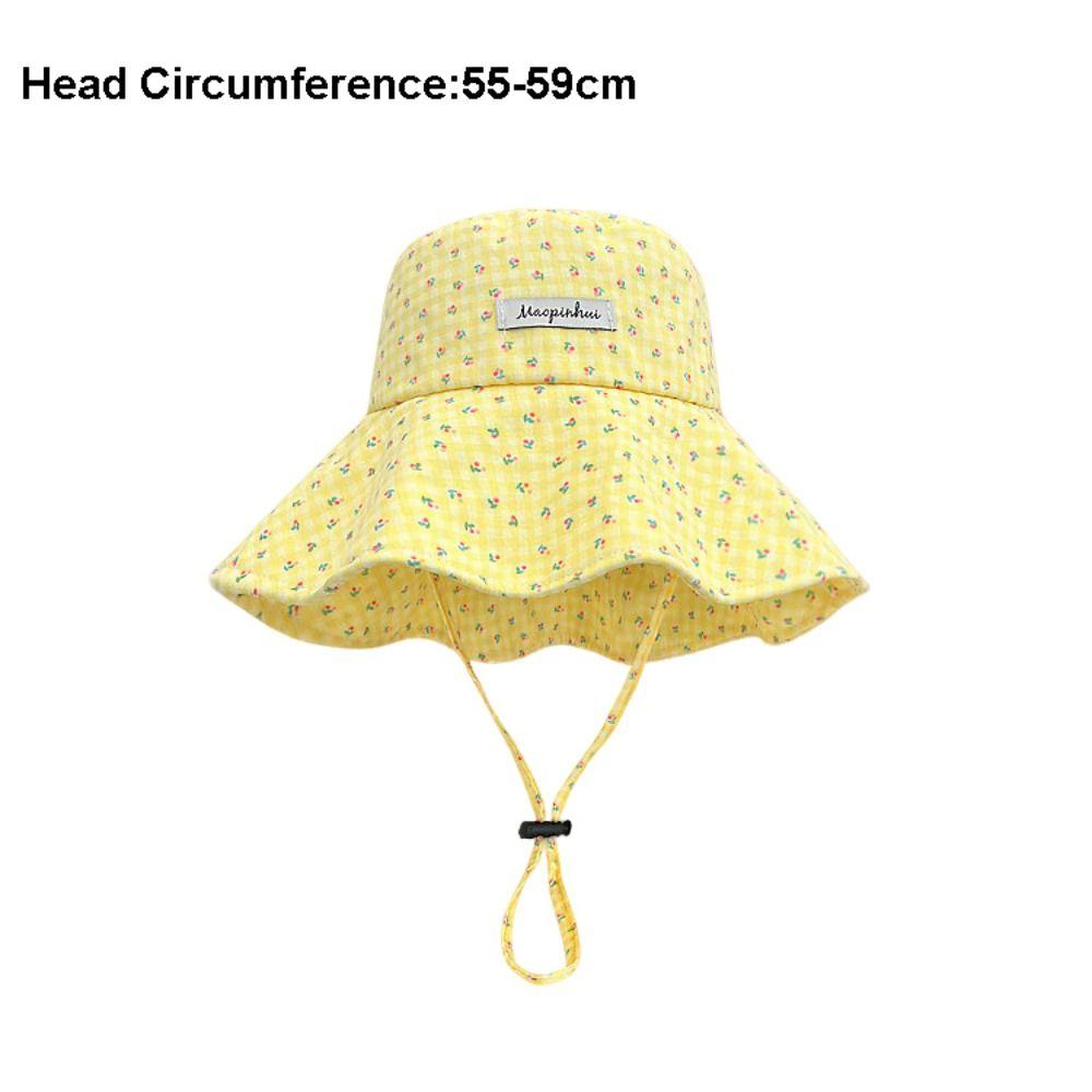 Floral Plaid Fisherman Hat Adjustable Sunscreen Hat Fashion Sunshade Hat  Summer
