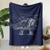 2026 New Arrivals Artistic Sketch Airplane Flannel Throw Blanket Soft, Warm & Reversible for Couch, Office, Bed, Camping Versatile All-Season Gift