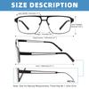 Readers Men Blue Light Blocking Reading Glasses Metal Frame Spring Hinge Presbyopia +0.50-3.5 Diopter Magnifier Lens Eyewear