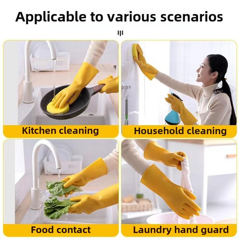 Durable PVC Dishwashing Gloves, Kitchen Cleaning Gloves, Waterproof  Heat Resistant Rubber Gloves for Household Chores, Laundry, and More