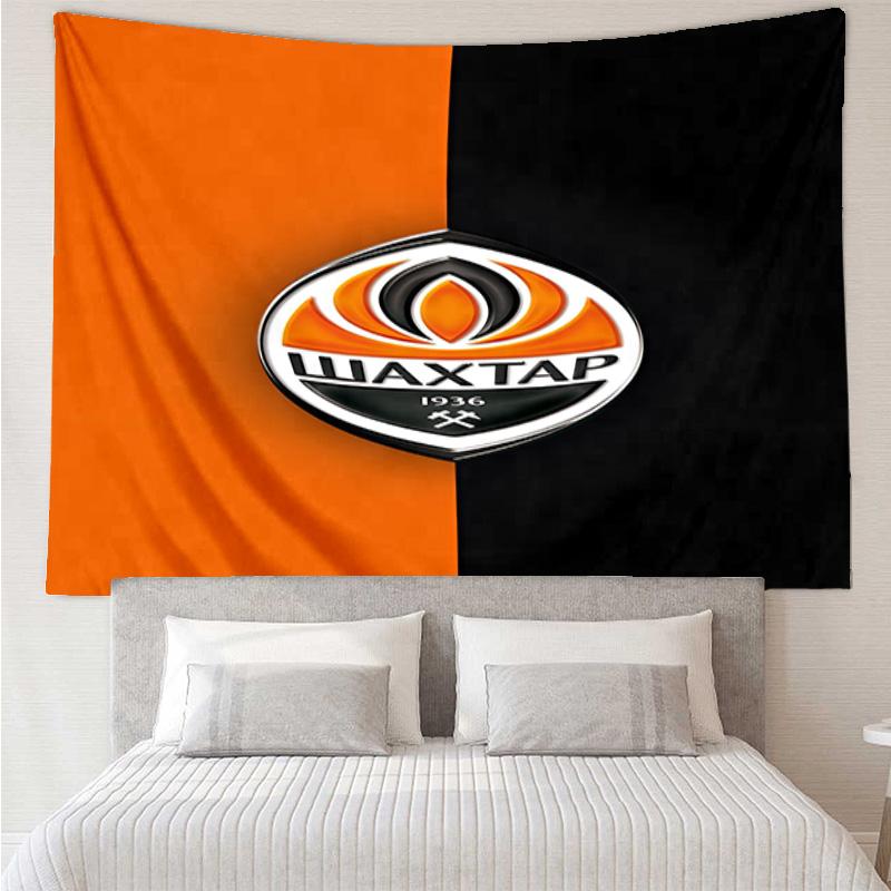 Shakhtar Donetsk Crest Design Tapestry Room Decoration Wall Hanging for Living Room Bedroom, dormitory, Birthday and Christmas gifts